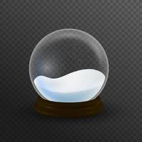 illustration vectorielle de globe de neige boule réaliste nouvel an objet de noël isolé sur blanc avec ombre. vecteur