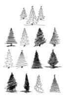 ensemble d'arbres de noël classiques. 15 dessins dans un seul fichier. pour voir des ensembles similaires visitez ma galerie vecteur