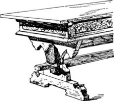 table gothique tardive, illustration vintage. vecteur