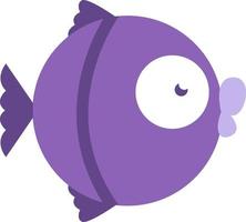 poisson violet, illustration, sur fond blanc. vecteur