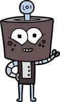 personnage de robot vectoriel en style cartoon