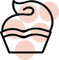 cupcake à la crème fouettée, illustration, vecteur sur fond blanc.