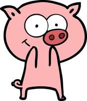 personnage de cochon de vecteur en style cartoon