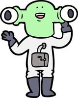 personnage extraterrestre de vecteur en style cartoon