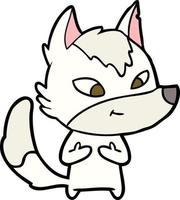 personnage de loup de vecteur en style cartoon