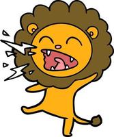 personnage de lion de vecteur en style cartoon