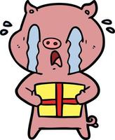 personnage de cochon de vecteur en style cartoon