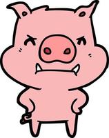 personnage de cochon de vecteur en style cartoon