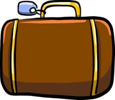 valise marron, illustration, vecteur sur fond blanc