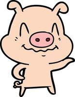 personnage de cochon de vecteur en style cartoon