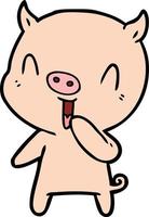 personnage de cochon de vecteur en style cartoon