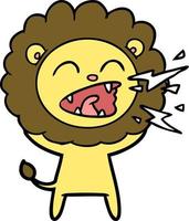 personnage de lion de vecteur en style cartoon