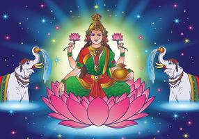 Hindoue Lakshmi Déesse de la richesse vecteur
