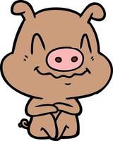 personnage de cochon de vecteur en style cartoon