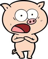 personnage de cochon de vecteur en style cartoon