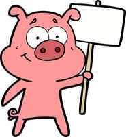 personnage de cochon de vecteur en style cartoon