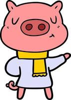 personnage de cochon de vecteur en style cartoon