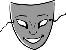 masque gris, illustration, vecteur sur fond blanc.