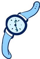 montre-bracelet bleu, illustration, vecteur sur fond blanc.