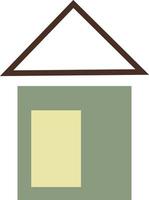 maison verte simple, icône illustration, vecteur sur fond blanc