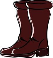 grandes bottes marron, illustration, vecteur sur fond blanc.