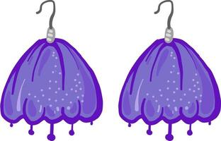 Boucles d'oreilles violet , illustration, vecteur sur fond blanc