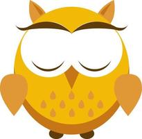 hibou jaune, illustration, vecteur sur fond blanc.