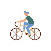 cycliste, homme, vélo vecteur