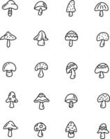champignons de saison, illustration, vecteur sur fond blanc