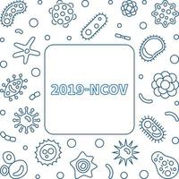 Cadre simple de concept de vecteur 2019-ncov dans un style linéaire