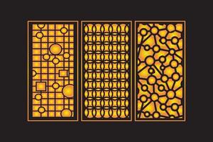 modèle de panneaux décoratifs islamiques découpés au laser avec laser floral géométrique abstrait vecteur