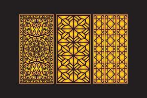 modèle de panneaux décoratifs islamiques découpés au laser avec laser floral géométrique abstrait vecteur