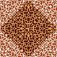 motif sans couture en mosaïque de peau de léopard abstraite. fond sans fin de peau d'animal géométrique. papier peint en fourrure de guépard vintage. vecteur