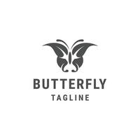 conception de papillon avec vecteur plat de modèle de logo de style feuille