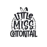 little miss cottontail, beau design de pâques vecteur