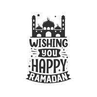 vous souhaitant un joyeux ramadan - carte de voeux pour le mois sacré du ramadan. vecteur