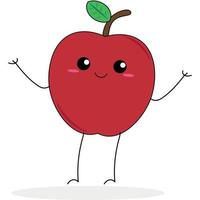 vecteur de série de fruits, vecteur de fruits pomme mignon. idéal pour apprendre aux enfants ainsi qu'aux icônes.