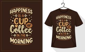 le bonheur est une tasse de café le matin vecteur