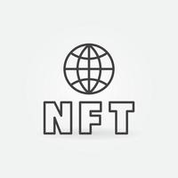 jeton non fongible ou icône de concept de vecteur linéaire nft