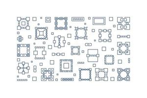 bannière de ligne horizontale de vecteur de technologie blockchain