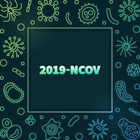 Cadre de contour coloré de concept de vecteur 2019-ncov