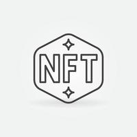 jeton non fongible - icône de concept de vecteur linéaire de technologie nft