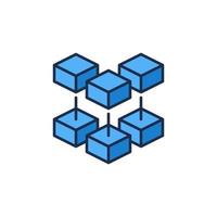 concept de vecteur blockchain icône bleue - symbole de couleur de la technologie de la chaîne de blocs