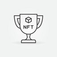 icône de contour de la coupe du trophée nft. symbole de ligne vectorielle de gobelet de jeton non fongible vecteur