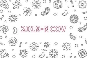 Cadre de contour 2019-ncov. virus vectoriel en chine illustration