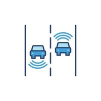 2 véhicules autonomes vector concept icône bleue