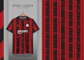 conception de motifs en tissu pour t-shirts de sport, maillots de football, maillots de course, maillots de sport, rayures noires et rouges. vecteur