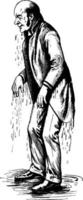 homme trempé d'eau, illustration vintage vecteur