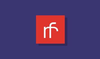 alphabet lettres initiales monogramme logo rf, fr, r et f vecteur