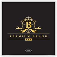 lettre b logo doré modèle élégant premium vecteur eps 10